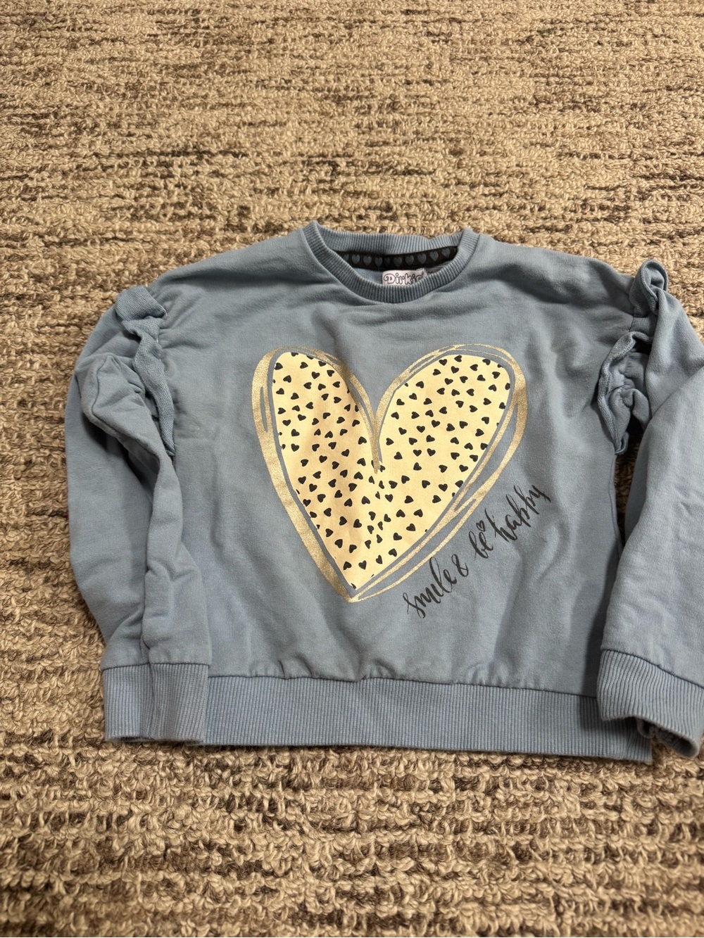 OshKosh B'gosh Girls' Light Blue Heart Pullover Sweatshirt